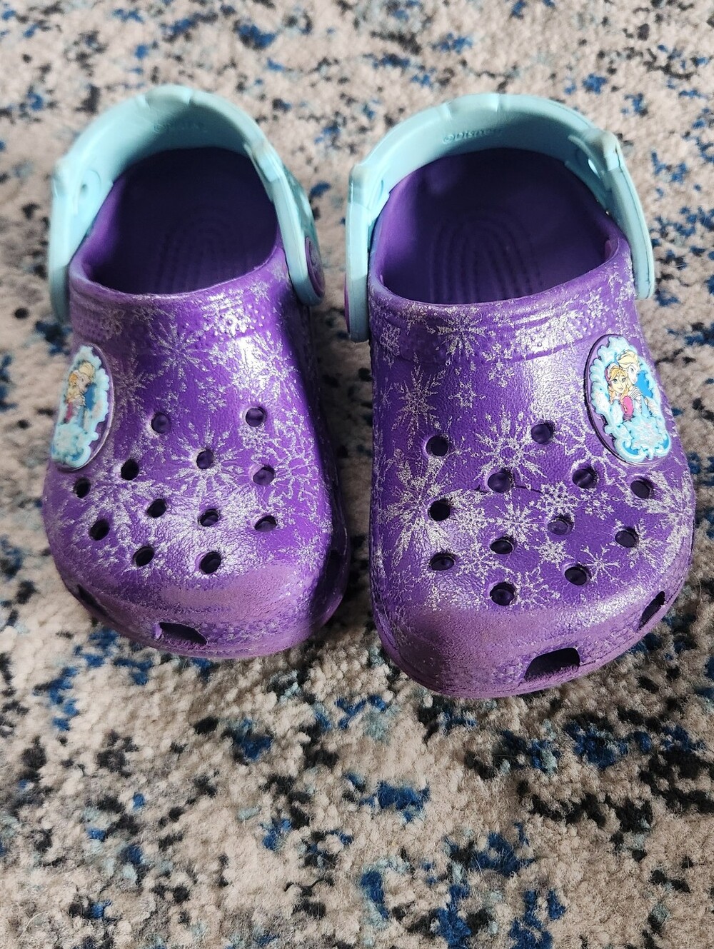 Kids Purple Snowflake Crocs Frozen Elsa Anna Princess